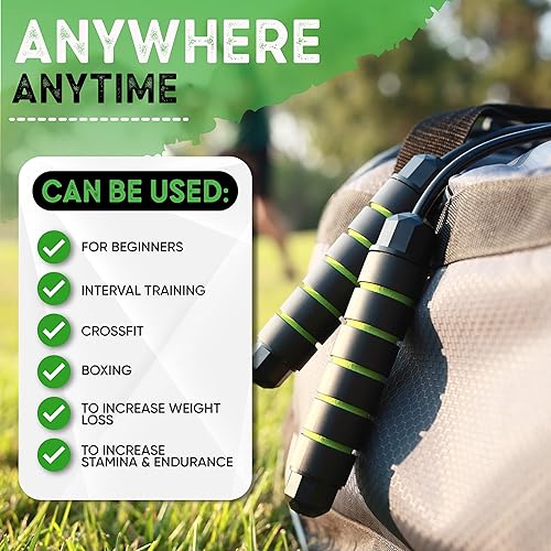 Weighted Cordless Jump Rope Adjustable Length Ropes Ropeless Jump Rope  For Beach Body Eliminate Dad Bod Wi