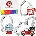 Winter Fun Cookie Cutters 3-Pc. Set Made in The USA by Ann Clark, Snow Globe, Truck with Tree, Coffee Mug