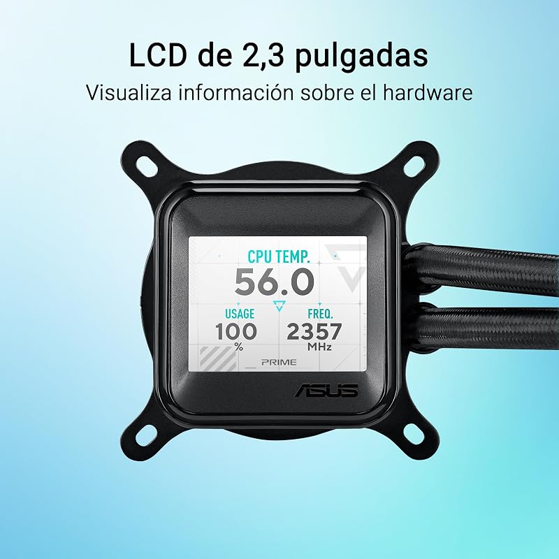 Prime LC 360 ARGB LCD - Sistema de arrefecimento líquido da CPU tudo-em-um com ecrã LCD, bomba Asetek de alto desempenho, motor robusto, ventoinhas conectáveis em cadeia