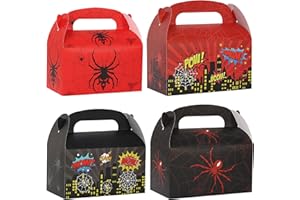 Roaring Good Time Spider Birthday Party Favor Boxes Spider Birthday Party Supplies Candy Bags Car Goodie Gift Treat Bags Hero Game Theme Style Favors Hero Birthday Decorations
