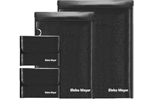 Eleko Meyar Faraday Bags 4pcs, Signal Shielding Faraday Cage Suitable for Laptops, Tablets, Mobile Phones, and Car Key Fobs, Provide Effective Protection for Your Devices and Files (4PCS)