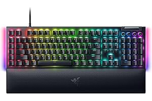 Razer BlackWidow V4 Mechanical Gaming Keyboard: Yellow Switches Linear & Silent - Chroma RGB - 6 Macro Keys - Magnetic Wrist 