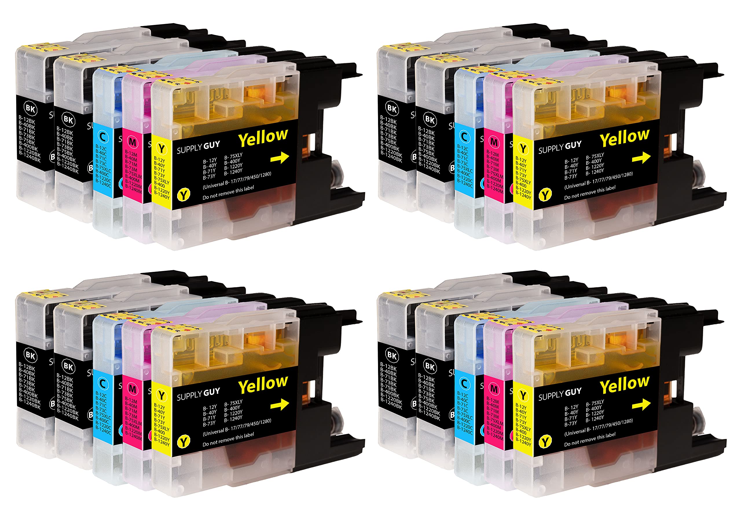 Supply Guy 20 Ink cartridges compatible with Brother LC-1240 LC-1220 for DCP-J525W DCP-J725DW DCP-J925DW MFC-J430 Series MFC-J5910DW MFC-J625DW MFC-J6510DW MFC-J6710DW MFC-J6910DW
