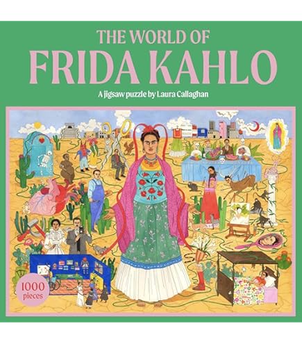 1000 Piece Frida Kahlo Jigsaw Puzzle - With Poster & Trivia, Colorful Portrait Art, Great Gift For Adults - View #3
