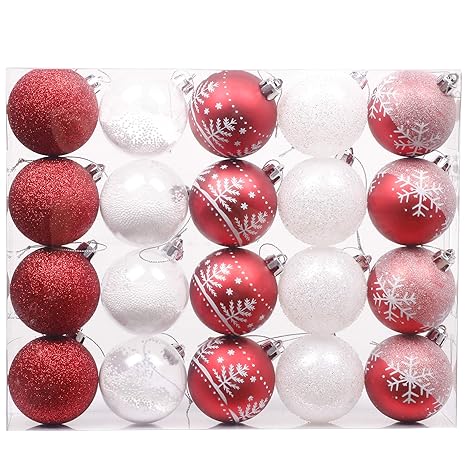 Valery Madelyn Weihnachtskugeln 20 Stücke 6cm Kunststoff Christbaumkugeln Weihnachtsdeko Mit Aufhänger Weihnachtsbaumschmuck Für Weihnachtsdekoration