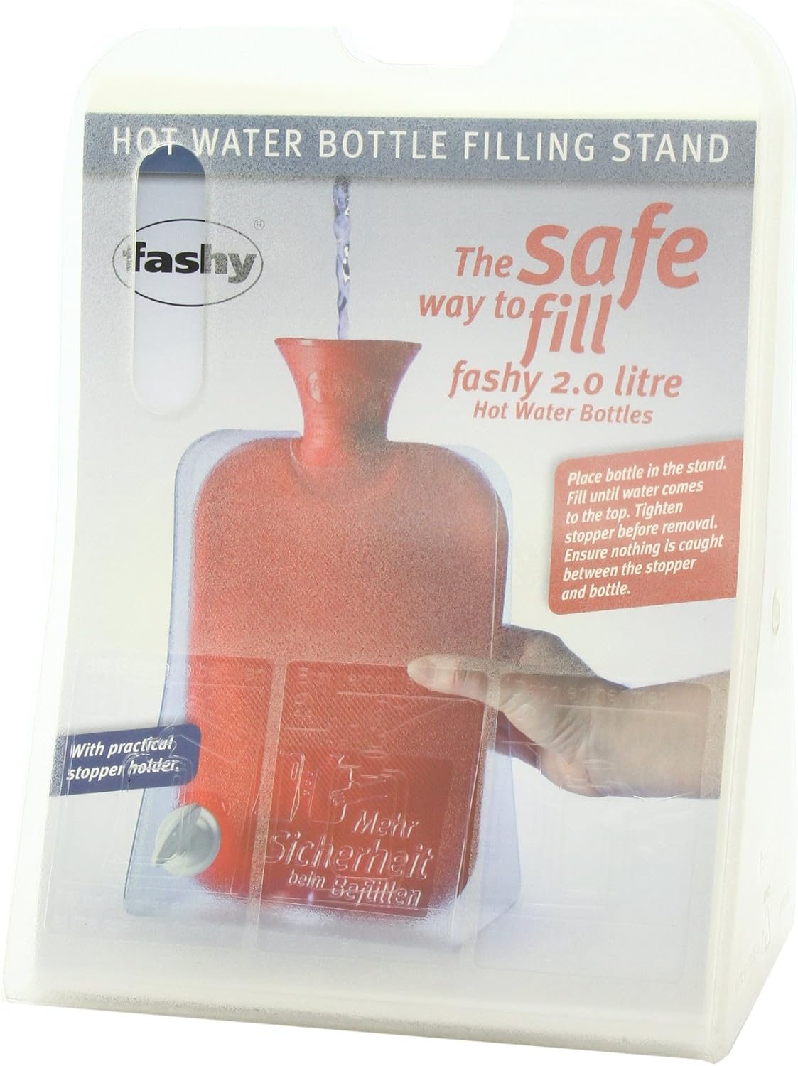 Fashy Hot Water Bottel Filling Stand, Red, standard - Image 4