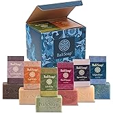 Bali Soap Masculine Collection Handmade in Bali Cold Process Bar Soap, Men's Gift Set with Natural Oils, Vegan, Wood and Spice Scents, 6-Pack