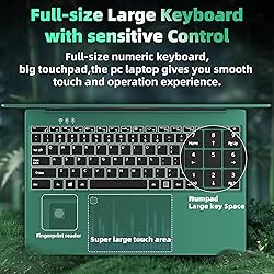 Rumtuk 16" Green Laptop, Celeron N5105 CPU, DDR4