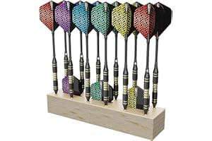 CyeeLife Dart Stand Wall Mount,Wooden Dart Holder,12 Darts Display/Station,Dart Storage for Steel & Soft Tip