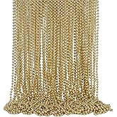 SWANUCKY 48 Pack Mardi Gras Beads Necklaces, 33 Inch Gold Plastic Beads for Party Favors, Festival Decorations, Parade Throws, Christmas, St. Patrick's Day Celebrations