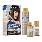 KATIVA Brazilian Keratin Hair Straightening Treatment Brunette, 12 Weeks Smooth Hair at Home, Anti Frizz Smoothing System, Hyaluronic Acid &amp; Argan Oil, Formaldehyde Free