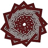 PJPSAA 12 Pack Bandanas Unisex Paisley Cowboy Bandanas Bulk Multi Purpose Headband Scarf for Men Women Costume
