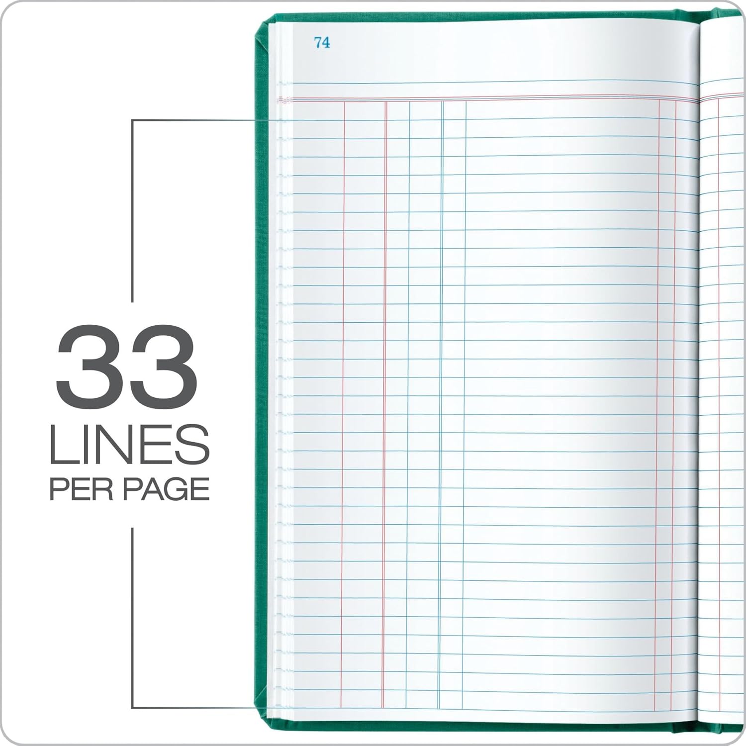 Boorum & Pease 66 Series Account Book, Journal Ruled, Green, 150 Pages, 12-1/8" x 7-5/8" (66-150-J) : Appointment Book And Planner Refills : Office Products