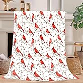 Cardinal Bird Blanket Cardinal Bird Throw Blanket Super Soft Plush Flannel Fleece Bedding Gifts for Boys Girls Men Women Lovers Adults Stuff for Couch Sofa Bed Room Decor 40"X50"