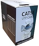 Efficient Cables CAT5E Plenum 1000FT Solid 350MHZ 24AWG UTP Bulk Blue CMP Network LAN Cable