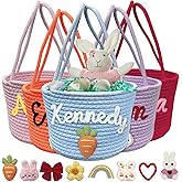 Personalized Easter Basket with Names Custom Made Easter Basket Easter Egg Hunt Basket Customized Easter Gift-Blue