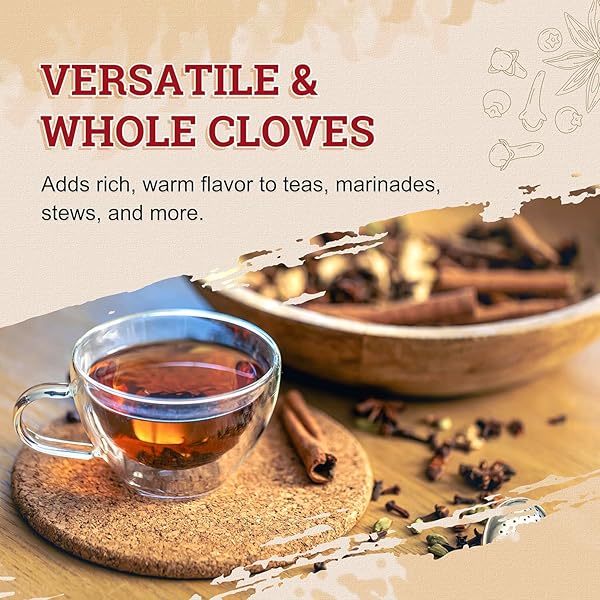 52USA CLOVES WHOLE 3.5 OZ (PACK OF 1), GREAT FOR FOOD, TEA, BAKING AND MEATS, ALL NATURAL | NON GMO | KOSHER | VEGAN | GLUTEN FREE