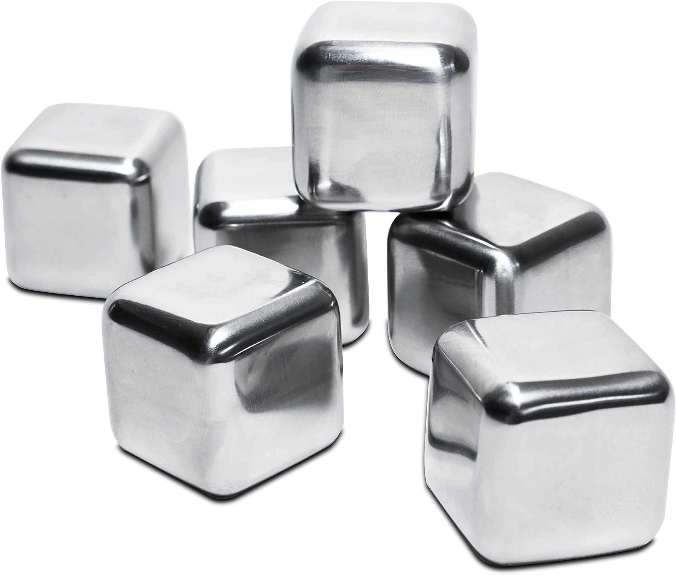 BLKSMITH Set of Six Stainless Steel Whiskey and Liquor Chilling Cubes