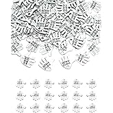 JIALEEY 100PCS Hand Shaped Charms Hand Made Tag Signs Charms Carved Silver Tone for Fashionable Jewelry Making Charms Findings Crafting Sewing