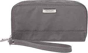 Travelon: Double Zip Wallet - Smoke