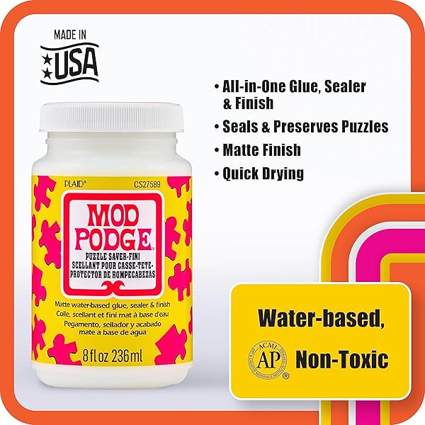 MOD PODGE PUZZLE SAVER, PREMIUM MATTE ALL-IN-ONE GLUE, SEALER, AND FINISH, 8 FL OZ, CS27589