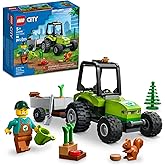 LEGO City Park Tractor 60390, Toy with Trailer for Kids Ages 5 Plus, Farm Vehicle Construction Set with Animal Figures and Gardener Minifigure, Gift Idea