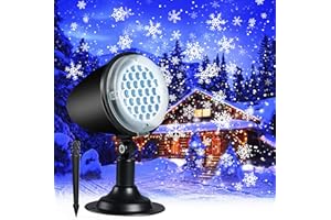 Christmas Snowflake Projector Lights,Outdoor Holiday Projector Lights,LED Snowfall Light Waterproof Landscape Decorative Ligh