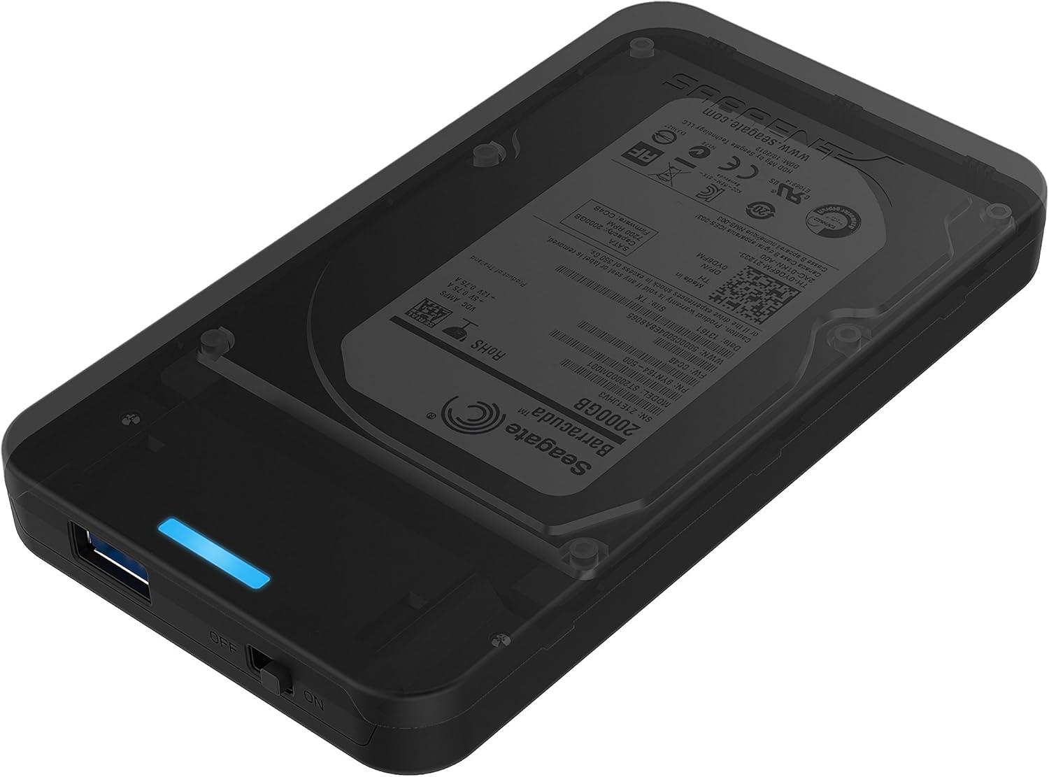 Sabrent 2.5-Inch SATA to USB 3.0 Tool-Free External Hard Drive Enclosure [Optimized for SSD, Support UASP SATA III] Black (EC-UASP): Computers & Accessories