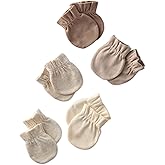 Butterblu Morgan 5-Pack Mitts 100% Organic Cotton No Scratch Mittens for Newborn Baby Boys & Girls, Sorbet, One Size