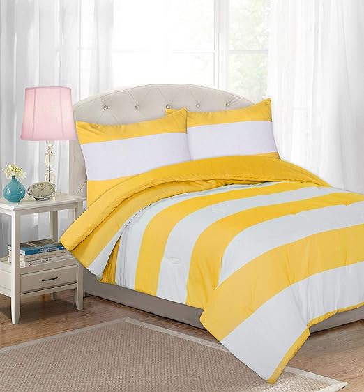 Amazon Com Your Zone Black And White Wide Striped Reversible Twin