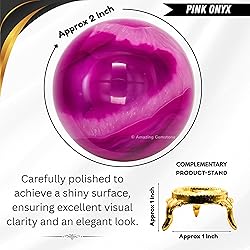 Amazing Gemstone Pink Onyx Crystal Ball with Stand