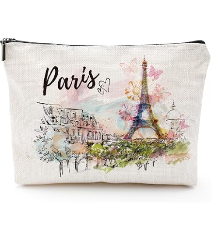 MoCaliduccious Eiffel Tower Gifts Paris Eiffel Tower Makeup Bag Birthday Gifts for Women Friends Small Travel Cosmetic Bag : Beauty & Personal Care