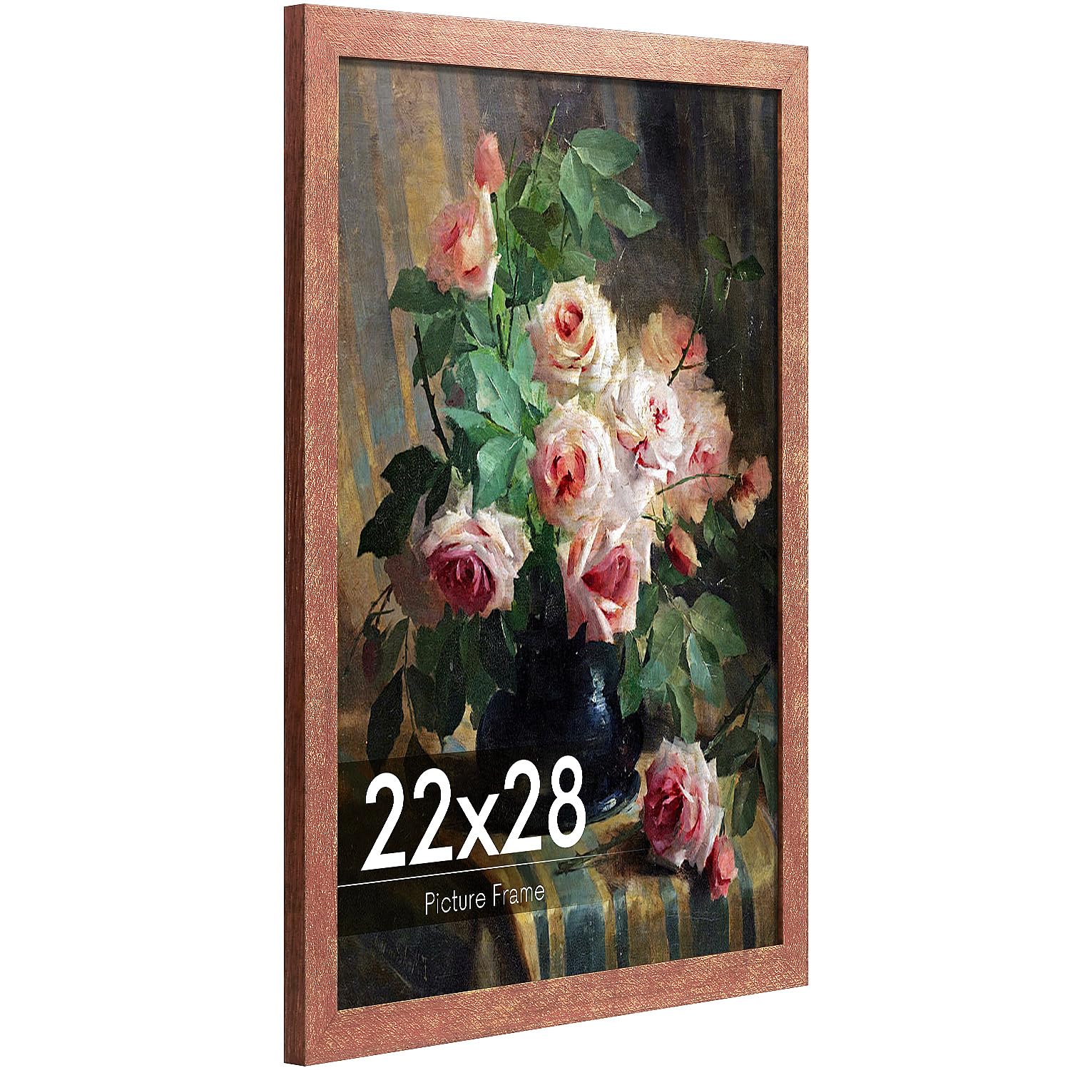 Photo 1 of **CORNER CRACKED**Anozie 22x28 Poster Frame, Vintage 22 x 28 Frame Plexiglass Glass for Wall Display, Rustic 22x28 Photo Picture Frame Large, Antique Collage Gallery Wall Picture Frames, Widen Border