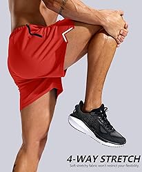 Pudolla Men's Workout Running Shorts with Zipper
