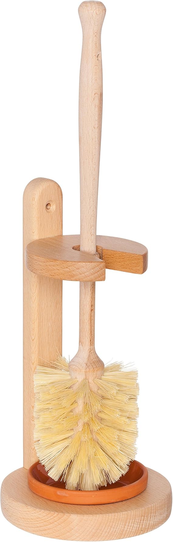 REDECKER Oiled Beechwood Toilet Brush Stand with Tampico Fiber Toilet Brush, 97/8 inches