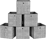 SONGMICS Storage Boxes Set of 6 30x30x30 cm Non-Woven Fabric with Handle