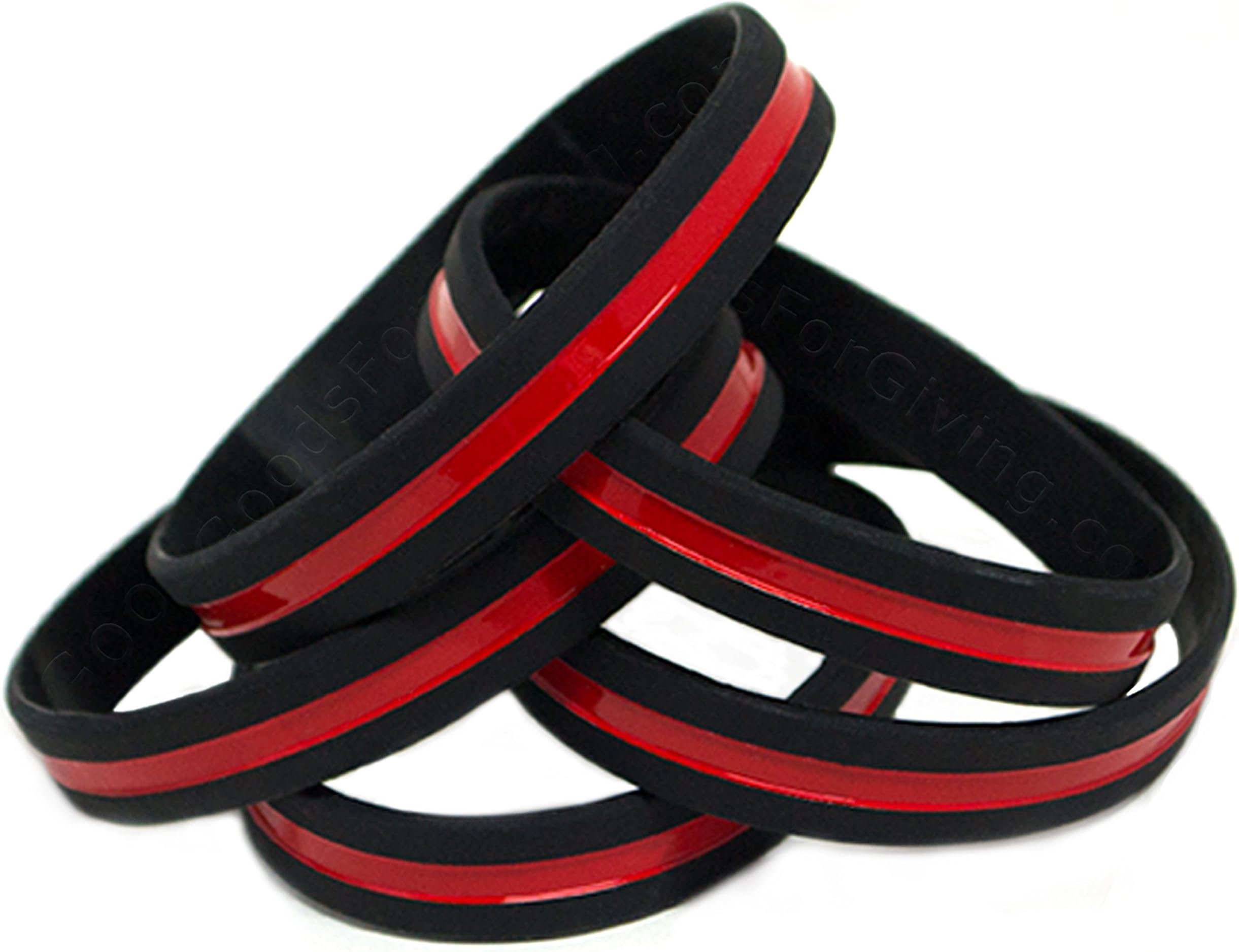 Goods For Giving Thin Red Line Bracelet Firefighter Support · 1, 5, 10, 25, 50, 100 Packs