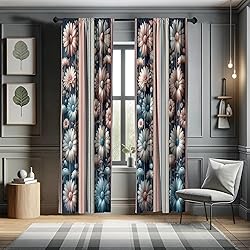 Ambesonne Floral Window Curtains Pack of