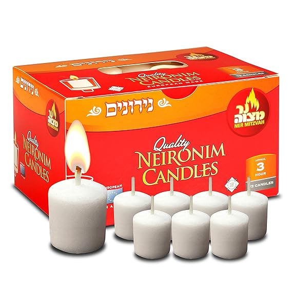 3 Hour Neironim Candles Shabbat Neronim and Votive Wax Candle 72