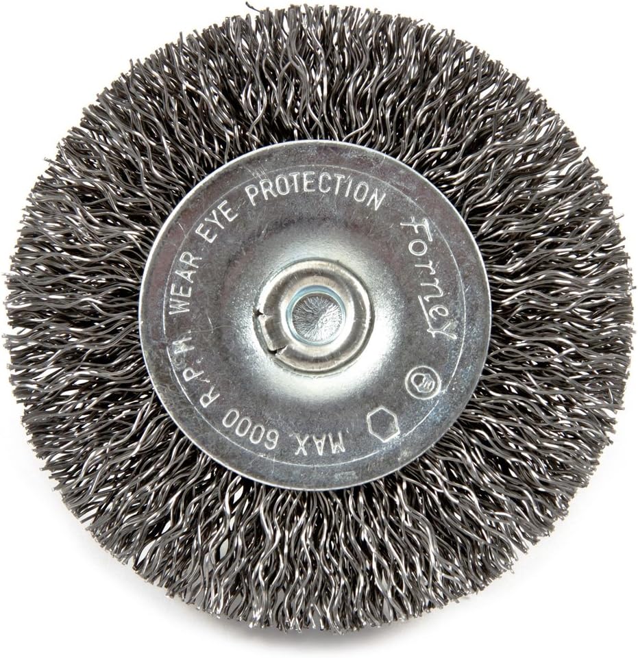 Forney 72733 Wire Wheel Brush, Coarse Crimped with 1/4-Inch Hex Shank, 2-1/2-Inch-by-.012-Inch: Home Improvement