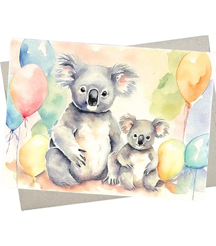 Old English Co. Geburtstagskarte 'Koala-ty' – Lustige Koala-Karte Für Frauen, 15x15 Cm, Blanko Innen