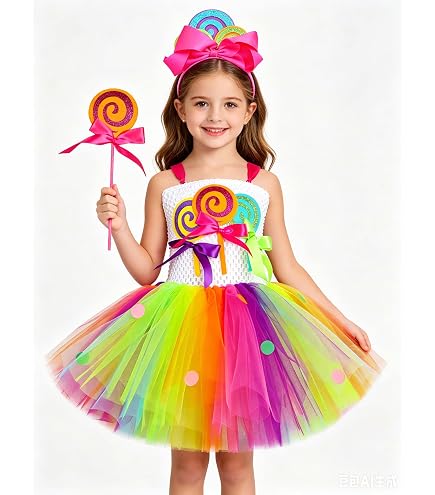 Fun Costumes Girls Ice Cream Costume | Dress, Leggings, and Headband | Sweet Treat Outfit for Halloween