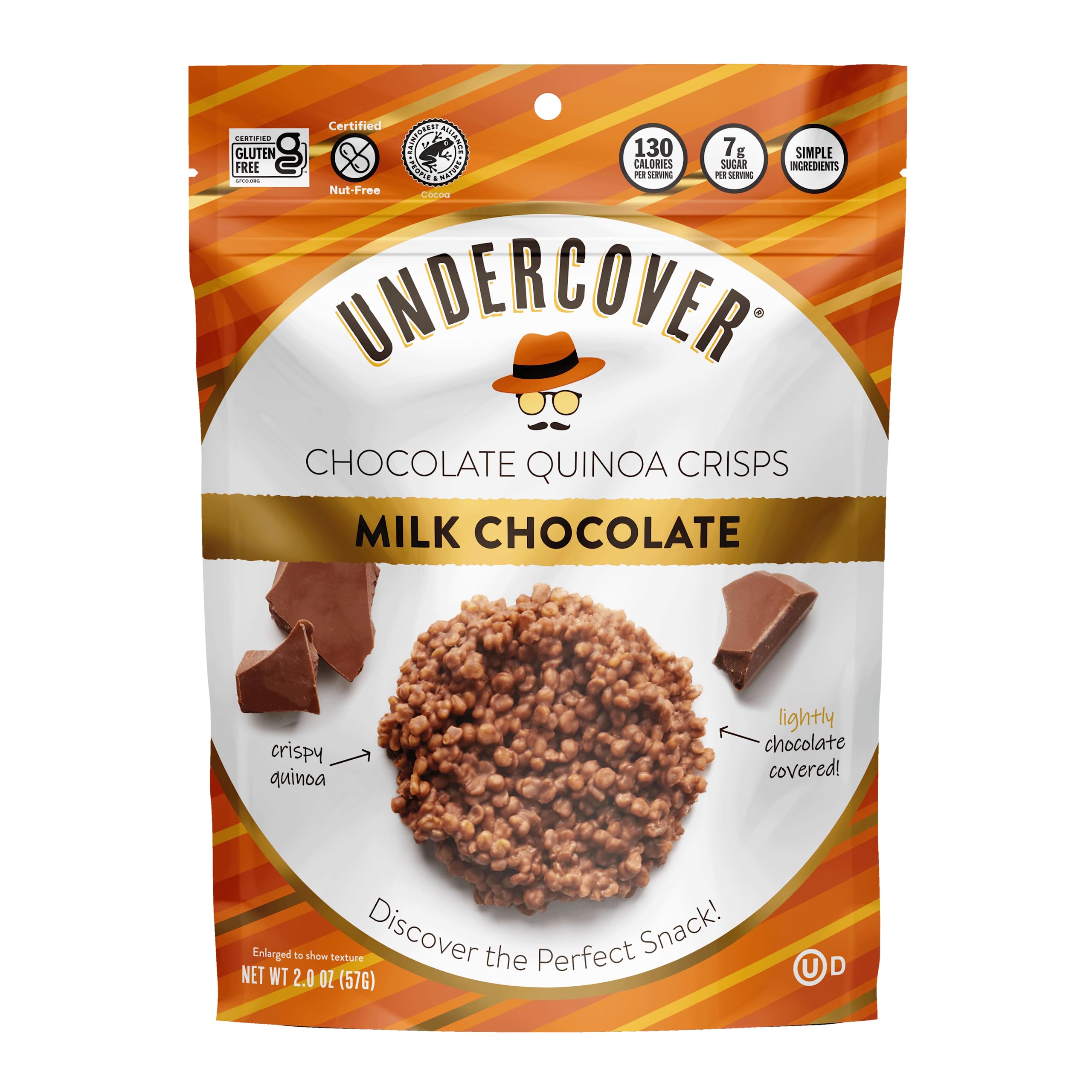 UNDERCOVER CHOCOLATE QUINOA CRISPS VARIETY 8PACK 2 Mlk Choc, 2 Dk