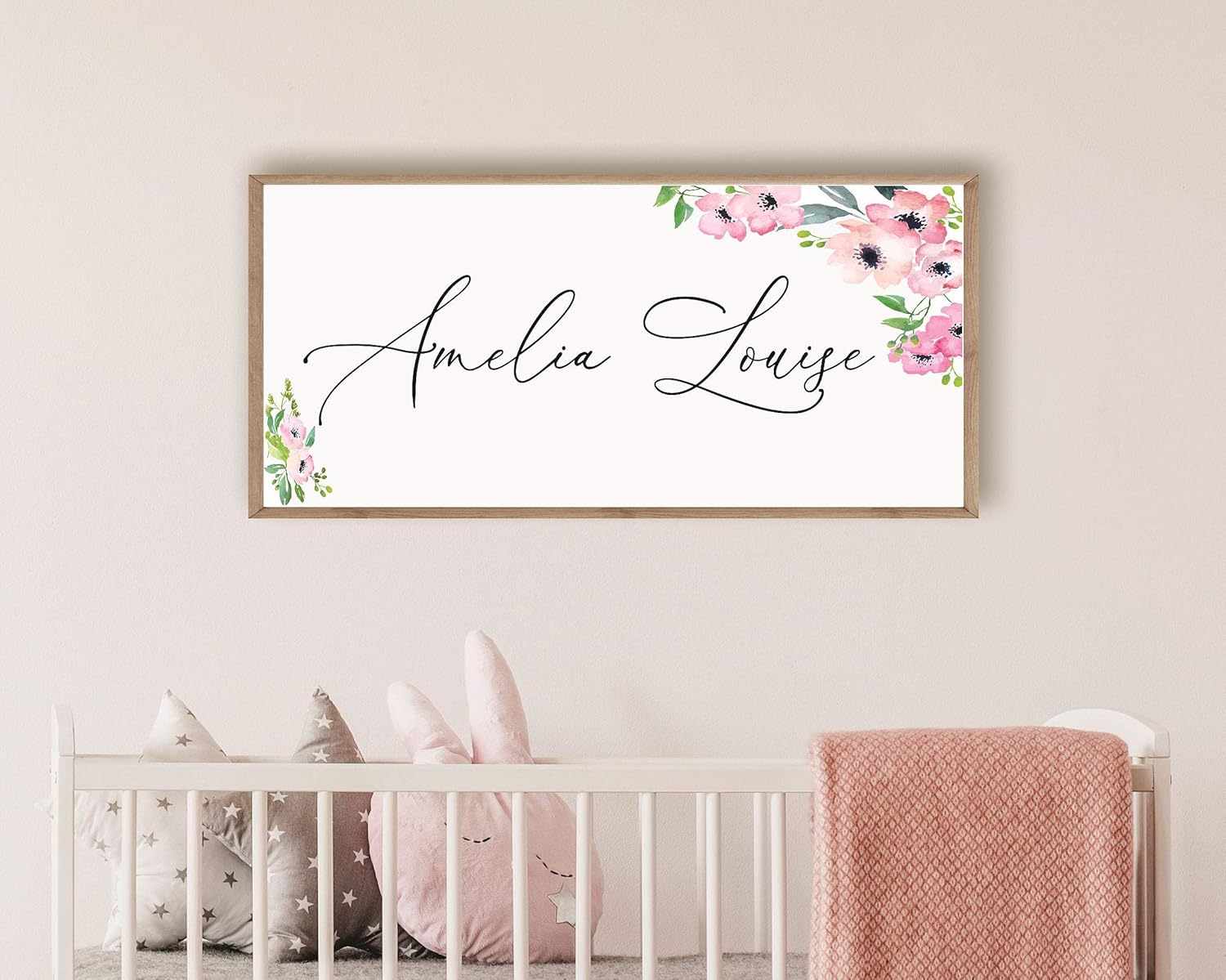 above crib decor girl