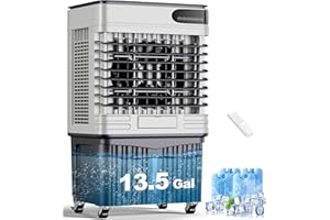 AKIRES 3600CFM Swamp Cooler,Evaporative Air Cooler with 13.5-Gal Water Tank,4 Ice Packs,Evaporative Cooler for Outdoor Patio Garage Commercial Industrial Use (45IN)