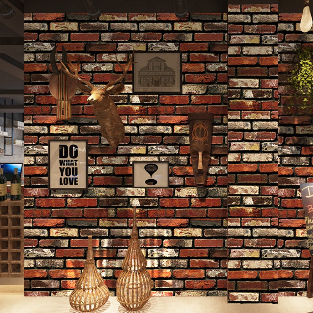 Adorable Removable Brick Wallpaper Decor Peel And Stick 3D Texture Self