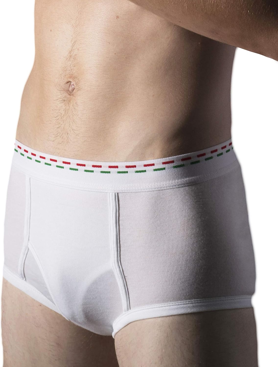Tiger Underwear Men S Double Seat Brief With Red And Green Dash Waistband At Amazon Men S Clothing Store