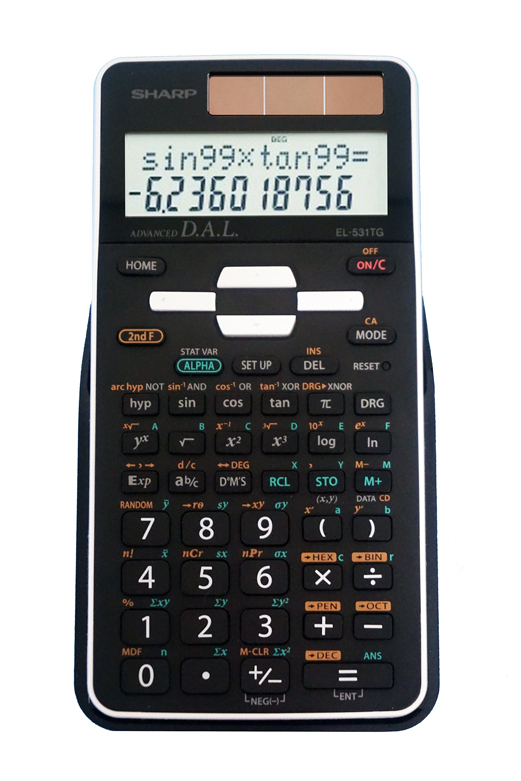Sharp EL-531TGBBW 12-Digit Scientific/Engineering Calculator with Protective Hard Cover, LCD Display, Great for Students and Professionals, Black