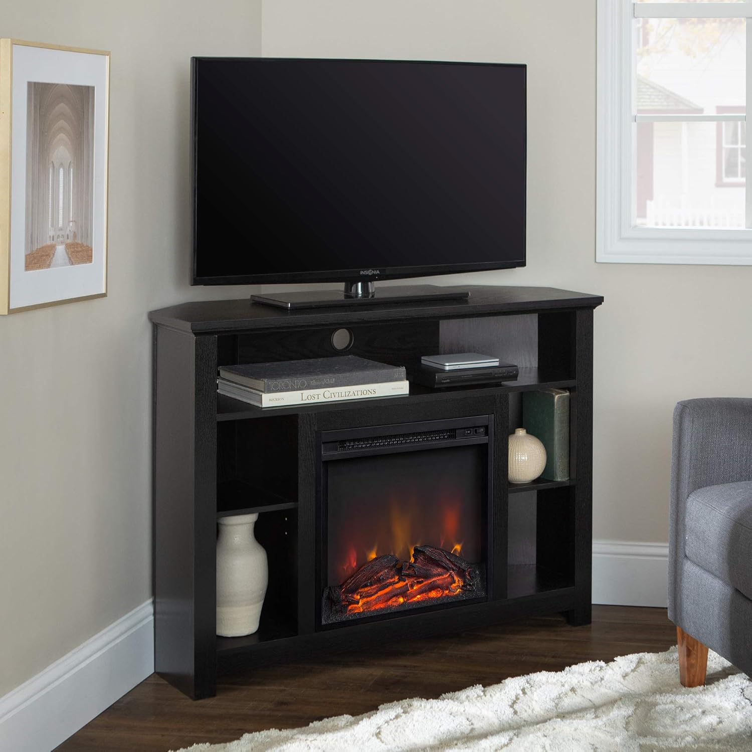 Best Corner Tv Stand Black 48