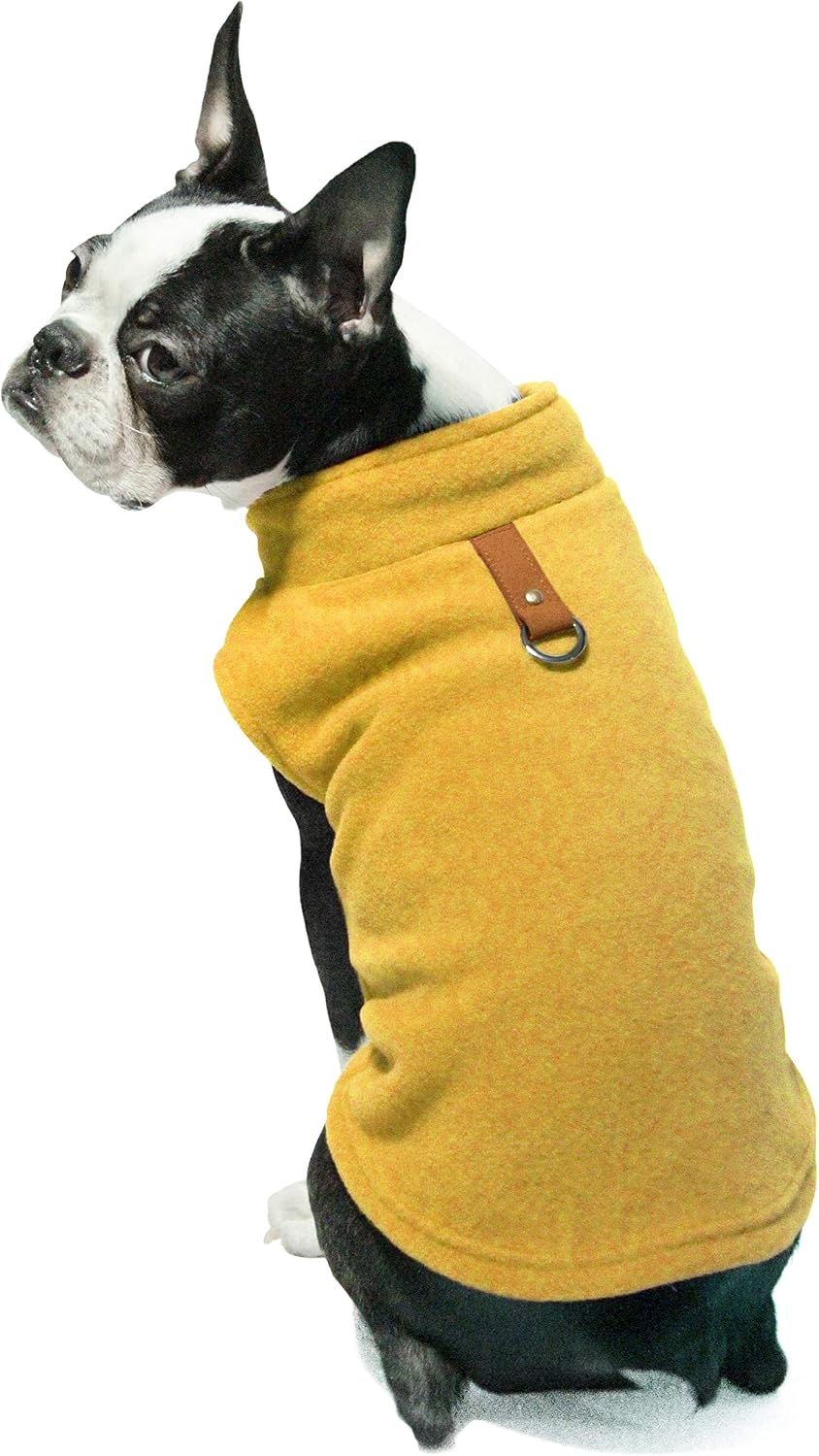 Gooby Every Day Fleece Cold Weather Dog Vest for Small Dogs Medium, Honey Mustard - Image 5
